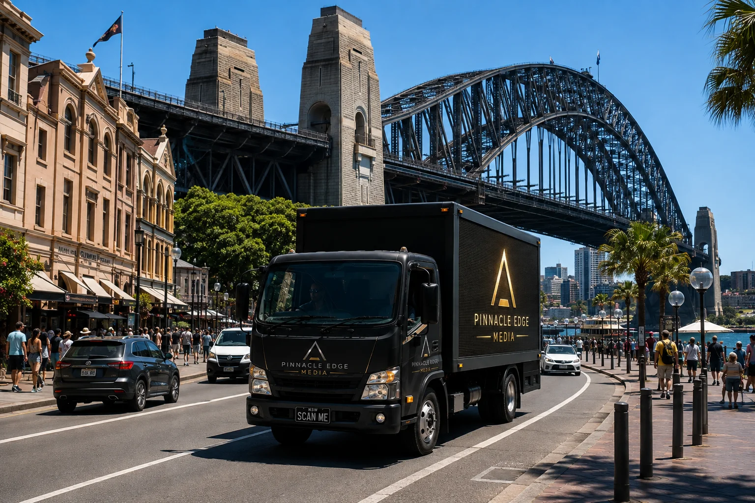 Pinnacle Edge Media truck in Sydney — campaign 5