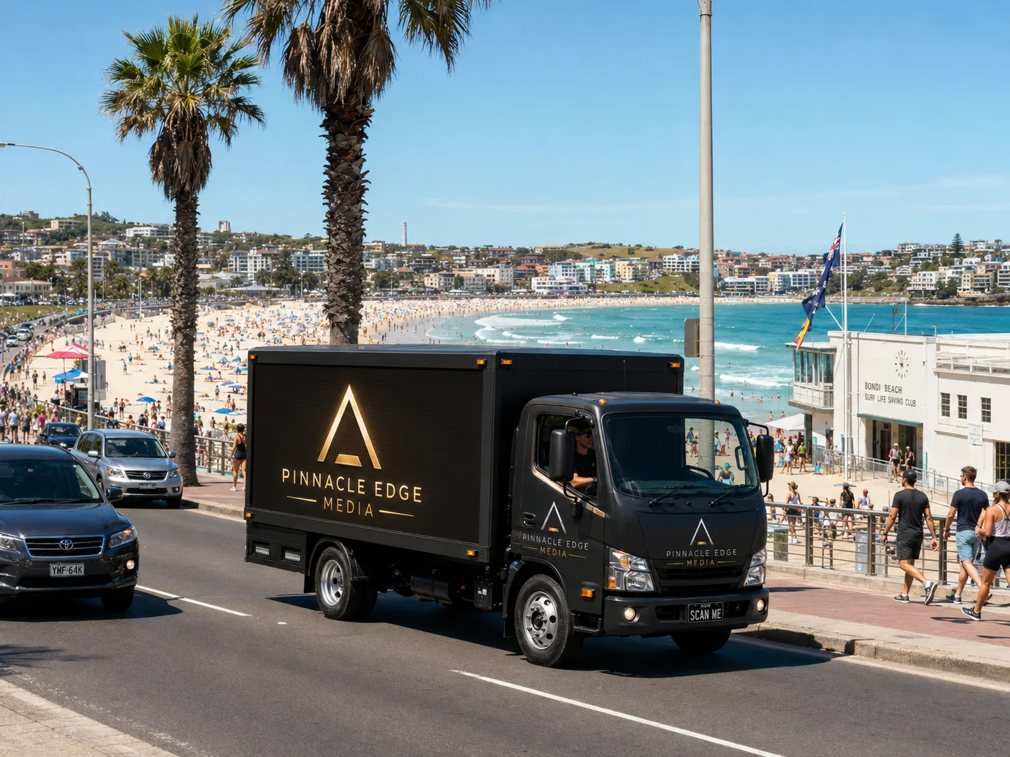 Pinnacle Edge Media truck in Sydney — campaign 6