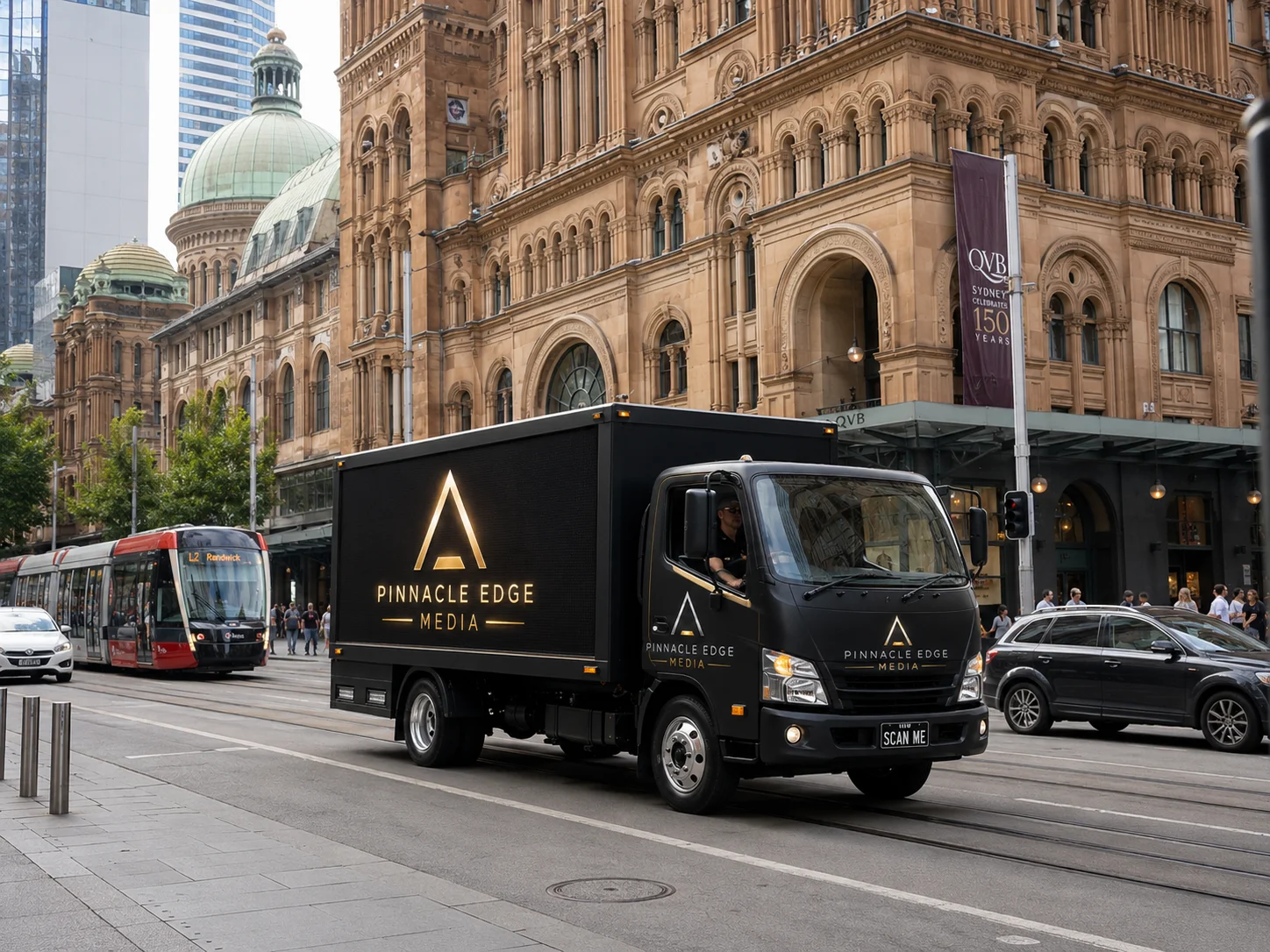 Pinnacle Edge Media truck on the streets of Sydney