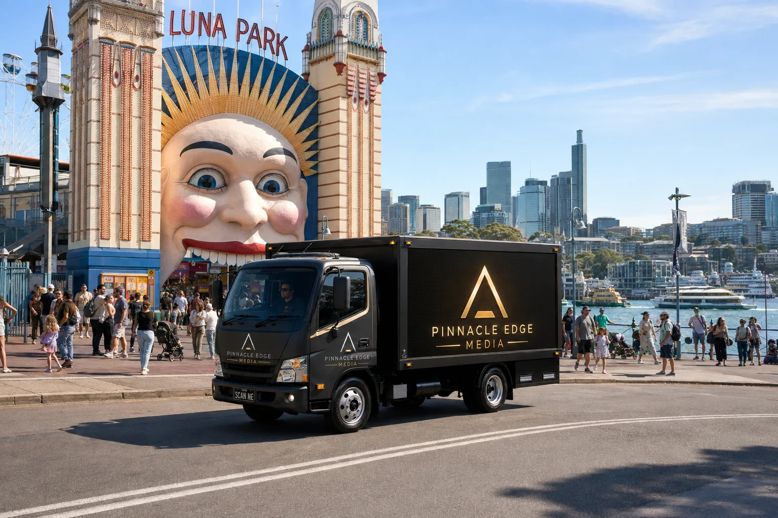 Pinnacle Edge Media mobile billboard in action